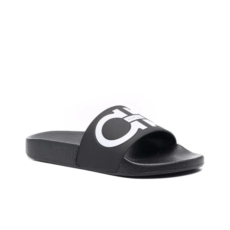 FERRAGAMO Gancini print Open toe Slides-2