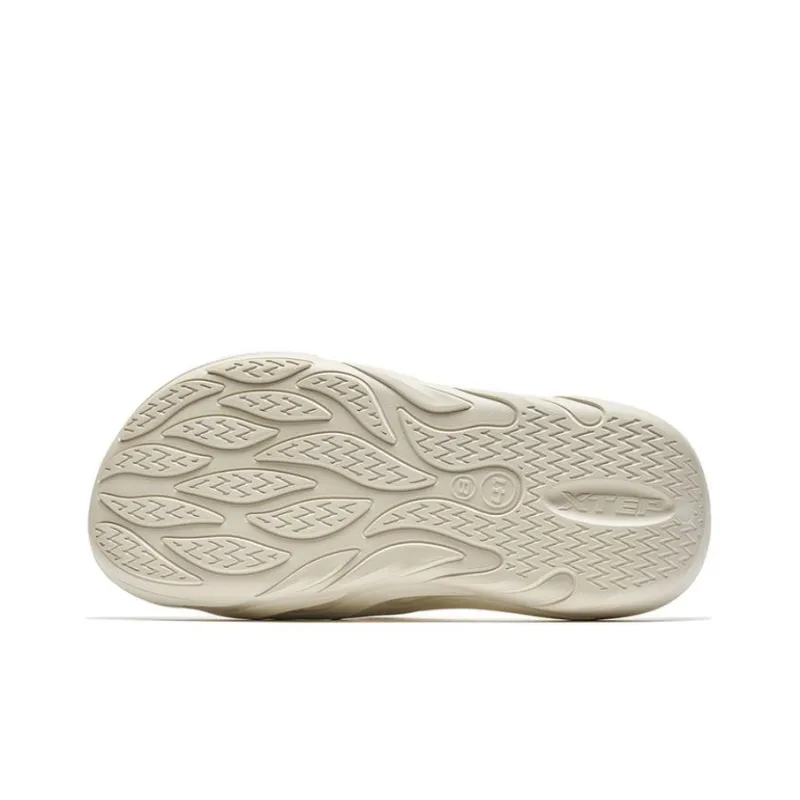 XTEP Quiet Slide Slippers Men's Milk Tea White-5