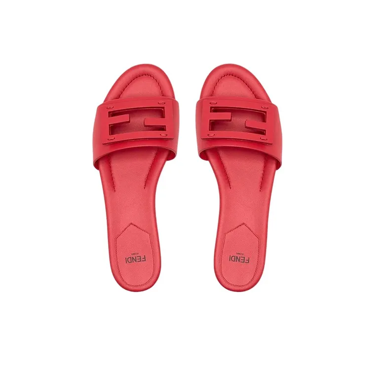 FENDI Baguette Slide Slipper Women's Red-3