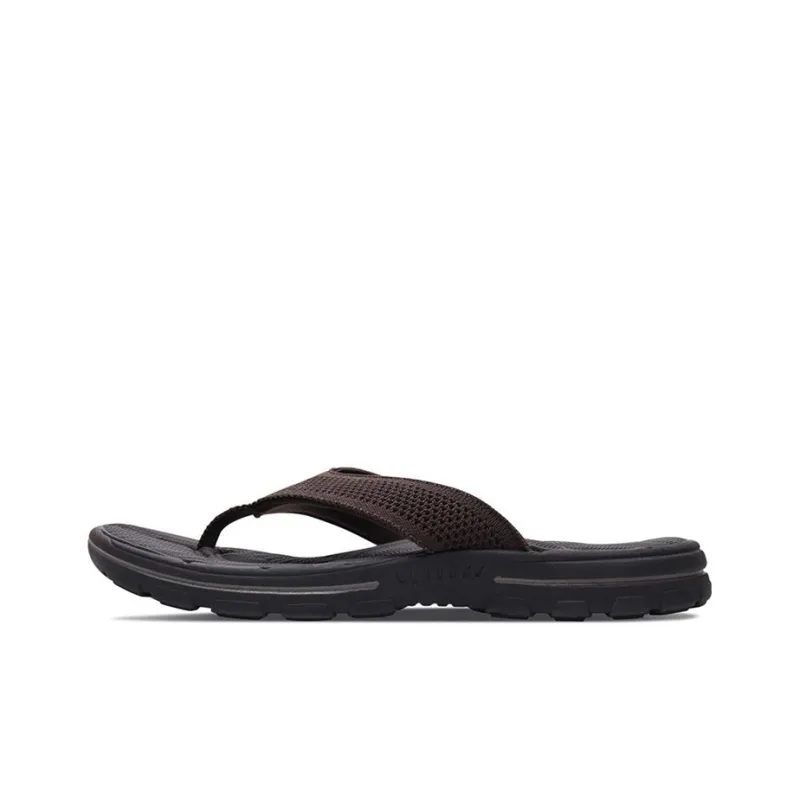 Skechers Relaxed Fit Rubber Sole Slip-Resistant Slide Slippers Men's Chocolate-0
