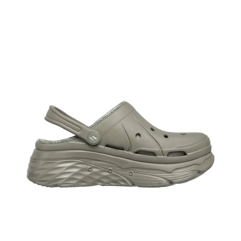 Skechers Max Cushioning Rubber Sole Slip Resistant Slide Slippers Women's Green-1