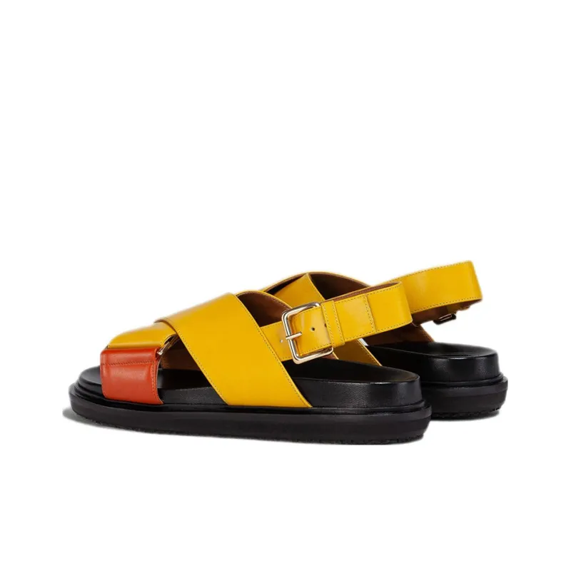 MARNI Beach Sandals Women's Yellow Orange-3
