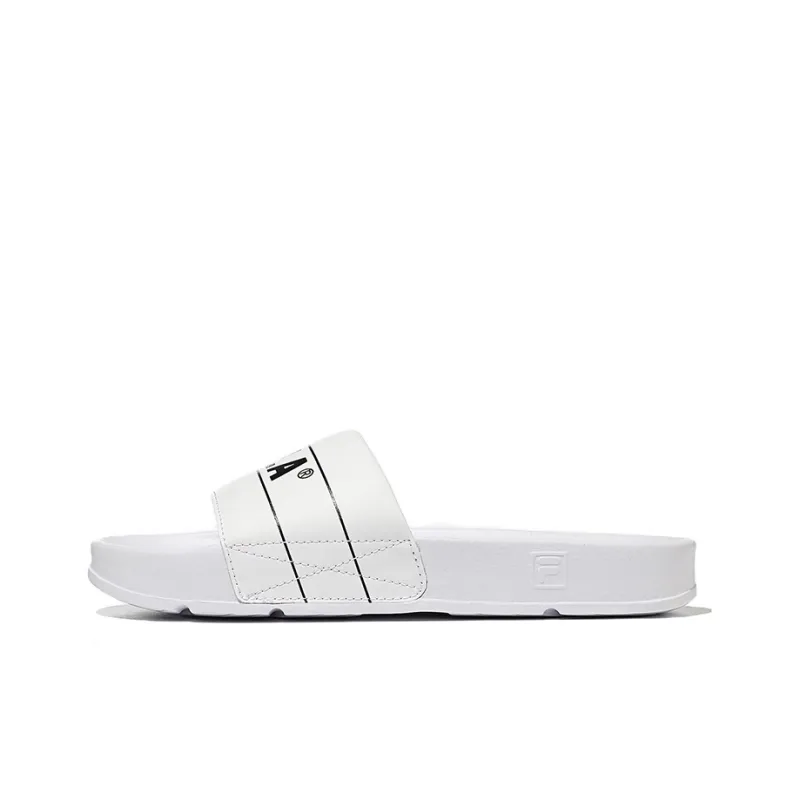 FILA DRIFTER Quiet Slip Resistant Slide Slippers Unisex White Black Korean Style-0