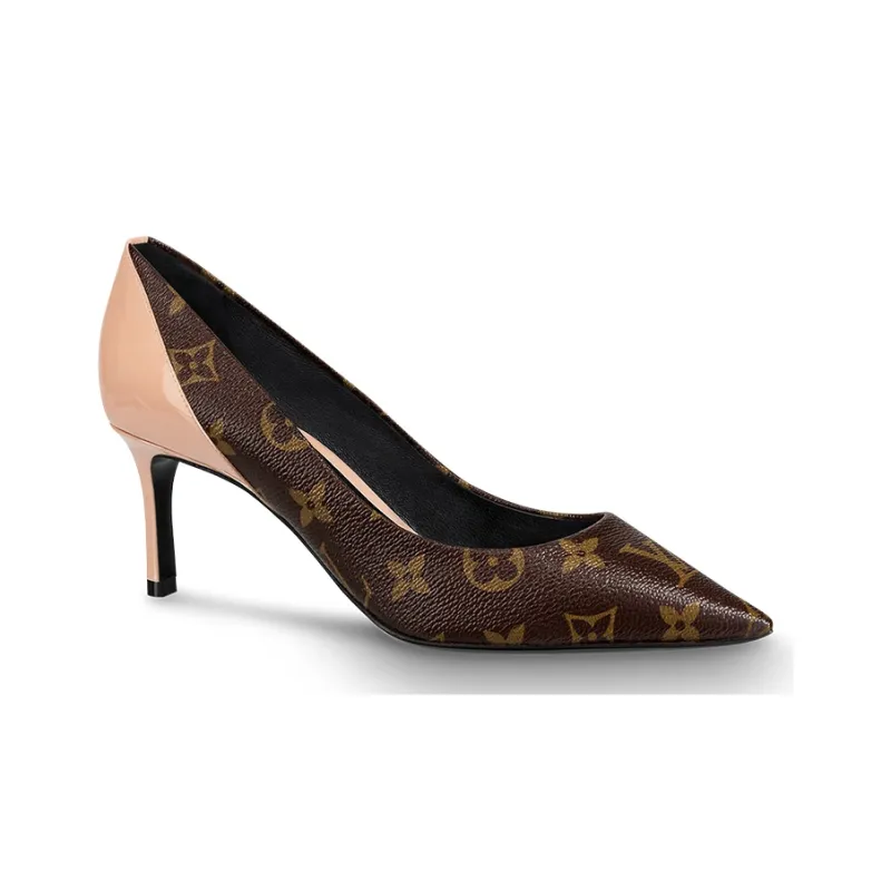LOUIS VUITTON Chérie Slim Heel High Heels Women's Brown-1