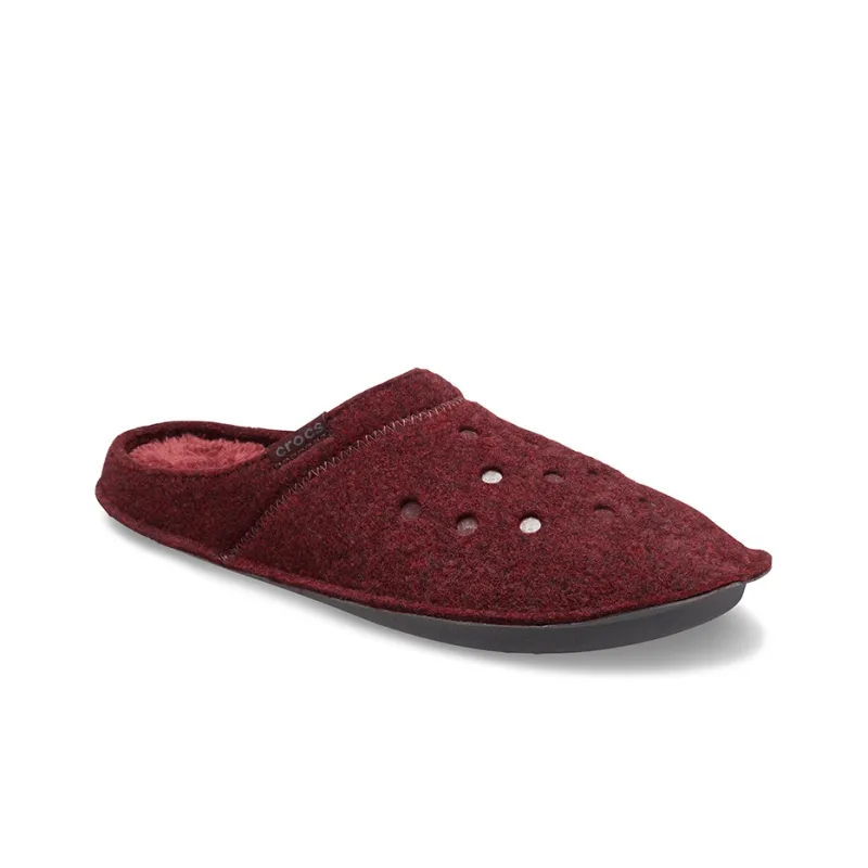 Crocs Classic Casual Thicken Stay Warm Unisex Wine Red Slippers-2