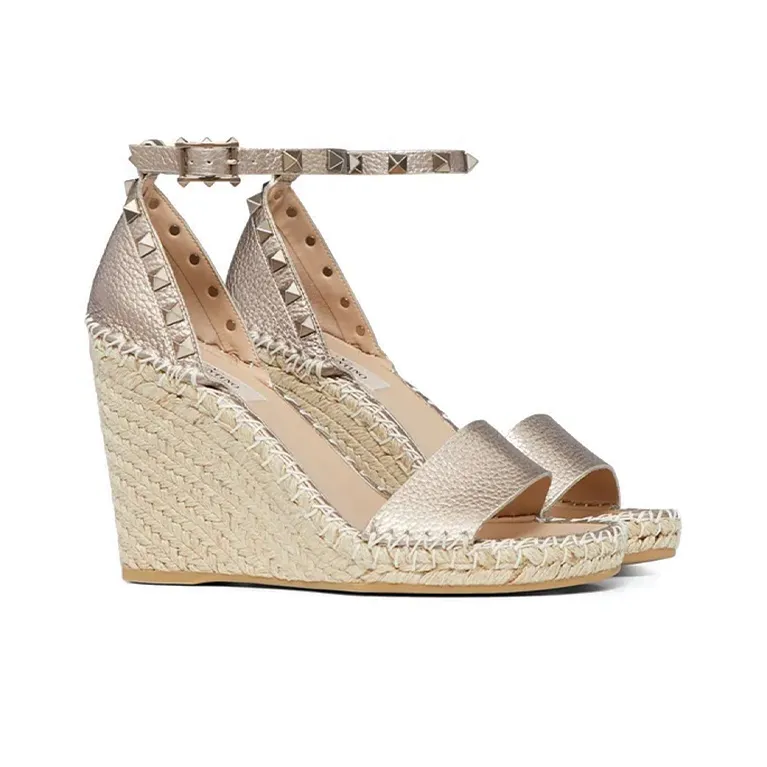 Valentino Rockstud One Strap Sandals Women's Metallic-1