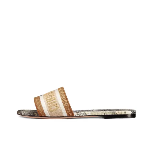 DIOR Dway Slide Slippers Women's Beige/Gold