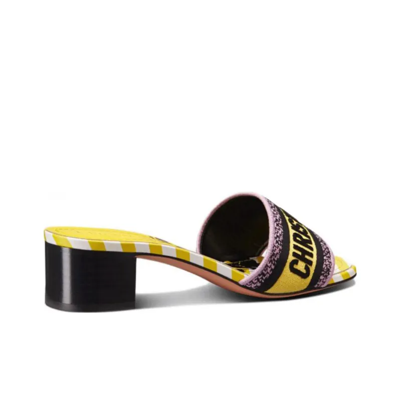 DIOR Dway Slip Resistant Slide Slippers Women's Bright Yellow-4