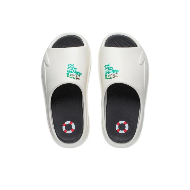 LOL x LiNing Rubber Sole Slide Slippers Unisex White-3