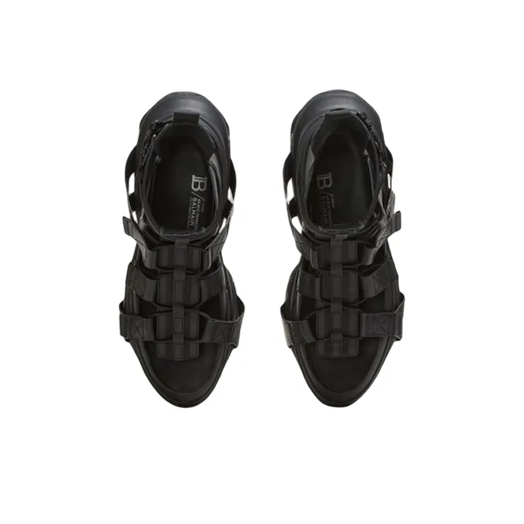 BALMAIN B Bold Strap Sandals Men's Black-4