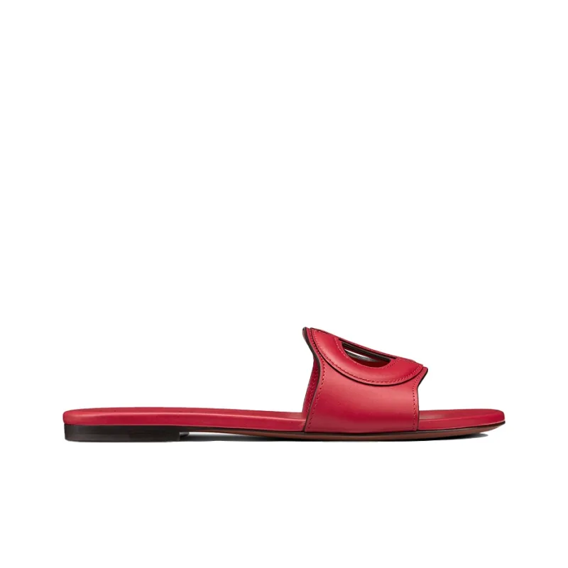 DIOR D-Club Slide Slippers Women's Red-1