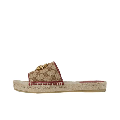 GUCCI GG Matelassé Canvas Sandals Women's