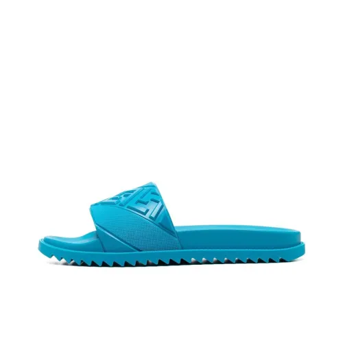 FENDI Rubber Slides 'Embossed Diagonal FF Motif - Turquoise'