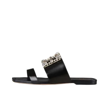 Roger Vivier Broche Vivier Series Slip Resistant Slide Slippers Women's Black