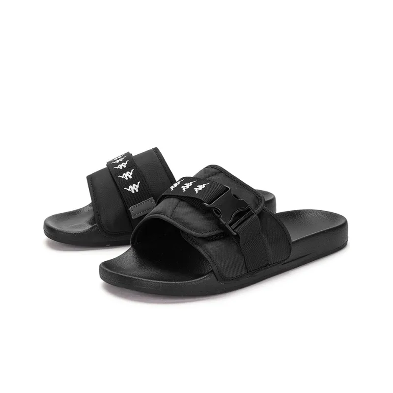 Kappa EVA Rubber Sole Slip Resistant Slide Slippers Unisex Black-2