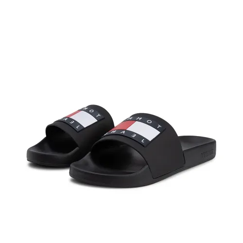 Tommy Hilfiger Rubber Sole Slide Slippers Women's Black