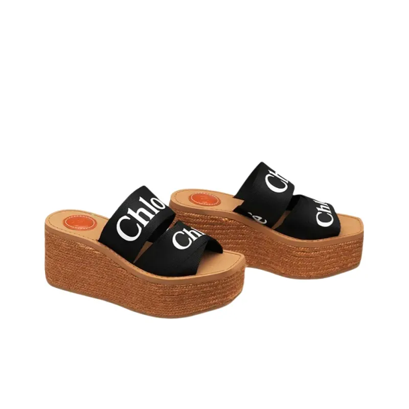 Chloe Woody Stylish Sandals Women's Black-2