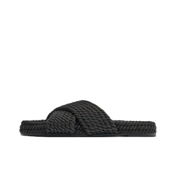 ZARA Rubber Sole Slide Slippers Women's Black