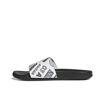 Adilette Adidas Comfort Slide 'All Over Logos White'
