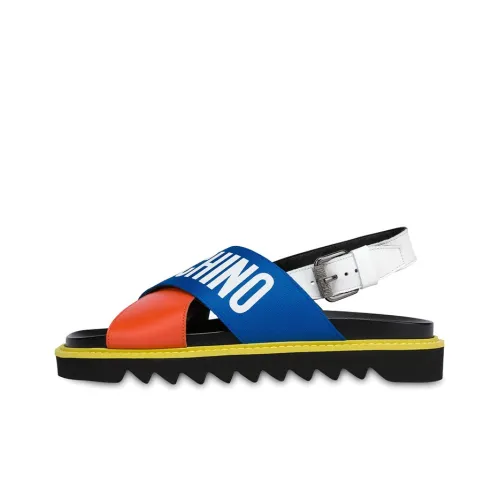 MOSCHINO Beach Sandals Men Blue/Orange/White