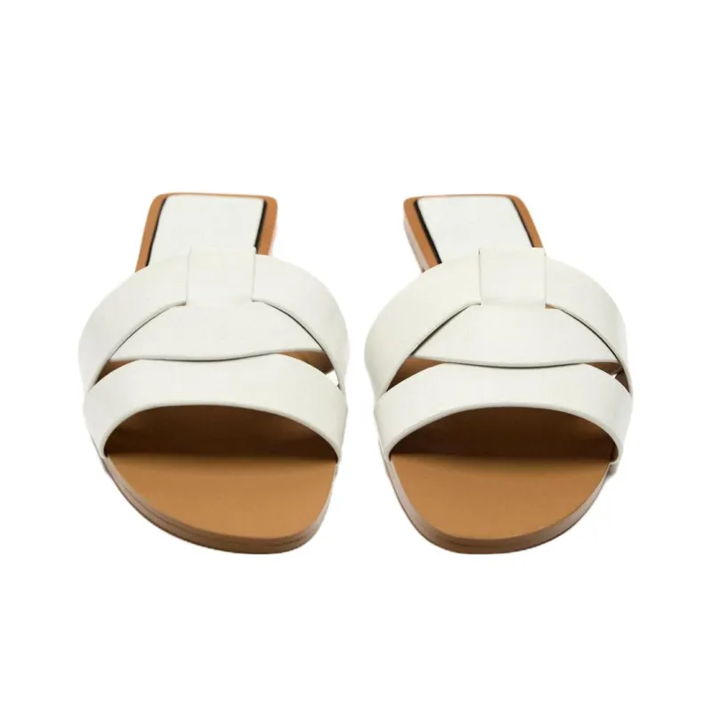 ZARA Rubber Sole Slide Slippers Women's Gray-3