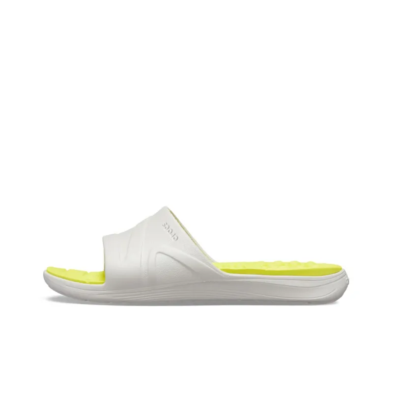Crocs Reviva Broad Strap Round Toe Slides 'Yellow White'-0