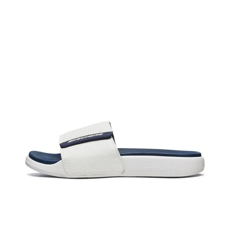 Skechers Velcro Outdoor Flat Heel Sports Slippers White Blue-0