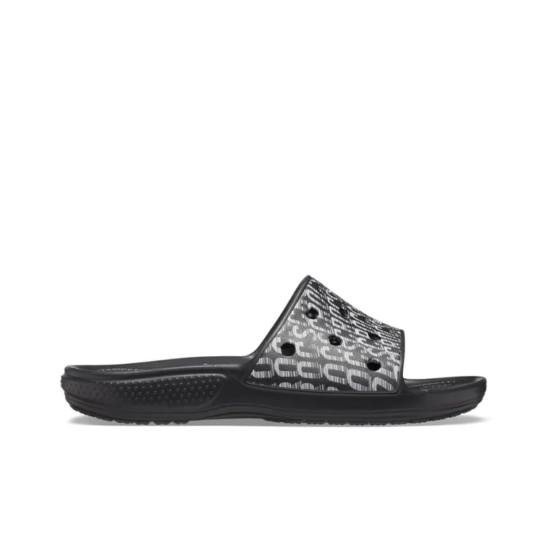 Crocs Classic Logo Motion Slides 'Black White'-1
