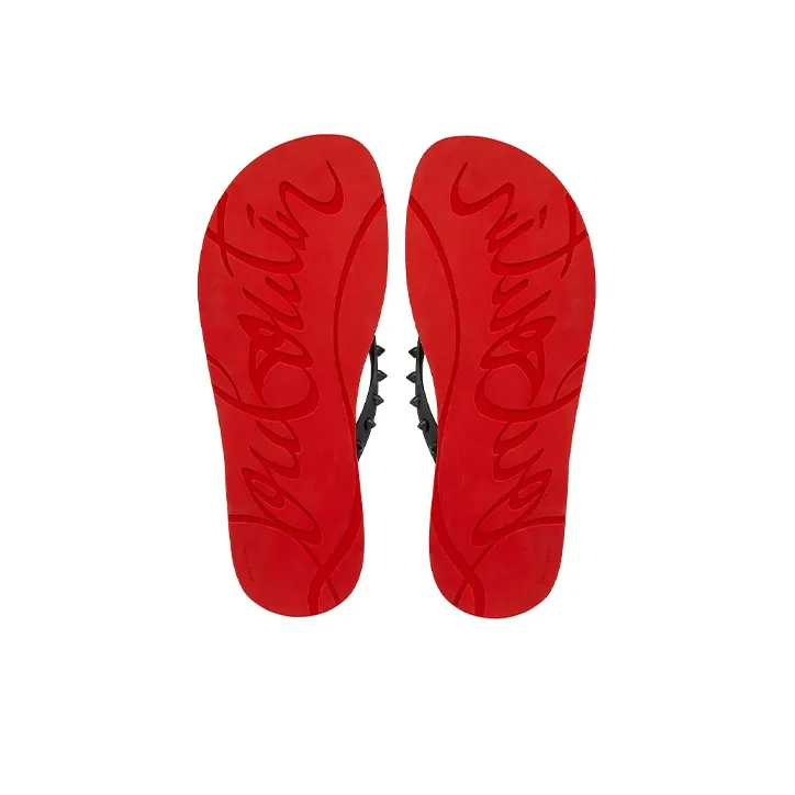 CL LUBOTING Odor Resistant Flip Flops Men's Black Red-4