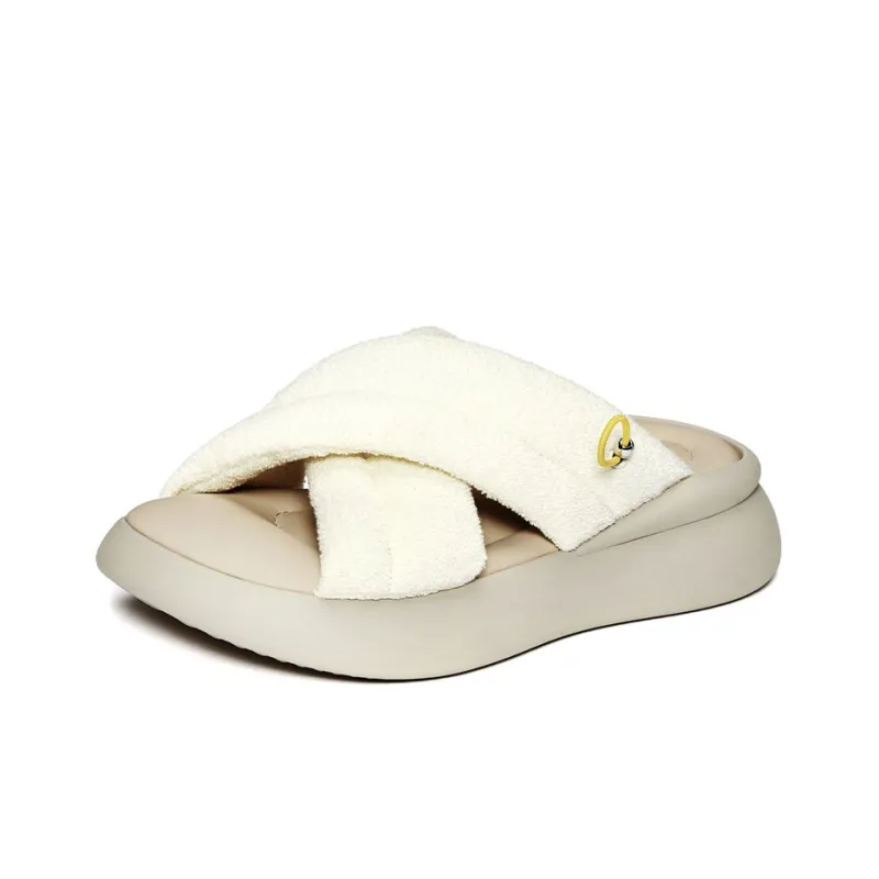 Lost In Echo Slide Slippers Women's Yellow-1
