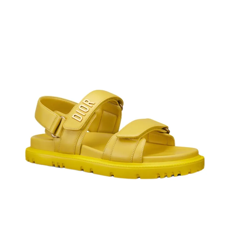 DIOR DiorAct One Strap Sandals Women's Mustard Yellow-2