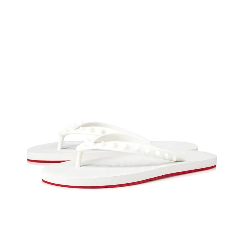Christian Louboutin Loubi Flip Slide White White Women's-2