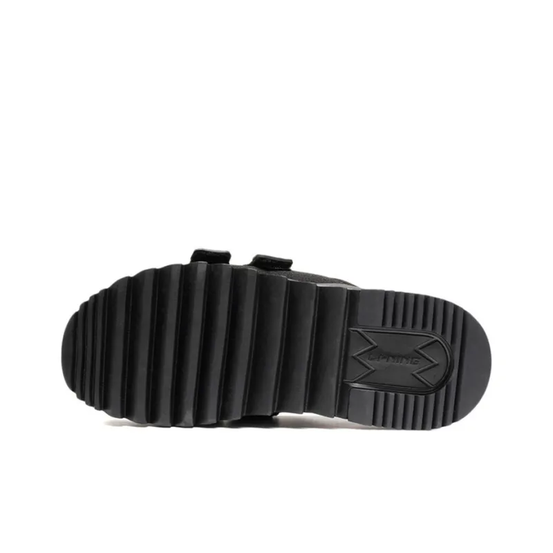 LiNing CF Tracing Rubber Sole Quiet Slide Slippers Women's Black-5