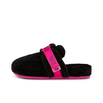 UGG Rubber Sole Wrap-toe Slippers Men's Black Pink