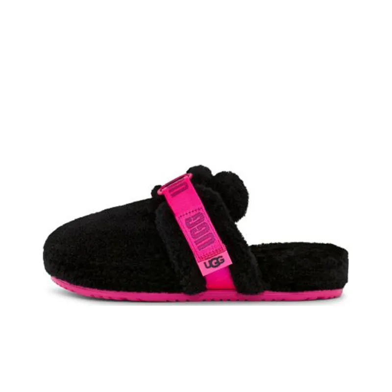 UGG Rubber Sole Closed Toe Slippers Men's Black Pink-0