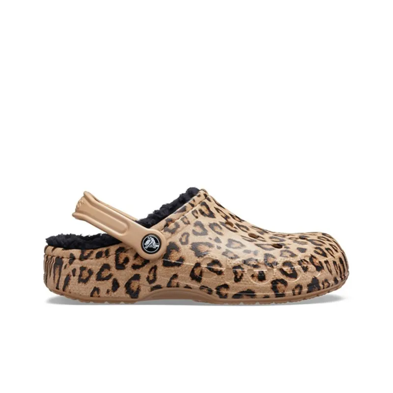 Crocs Baya Lined Clog Leopard Print Slippers-1