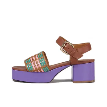 MARNI Slide Slippers Women's Purple Brown