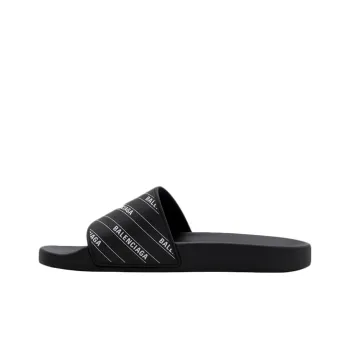 Balenciaga Rubber Slides 'Stripe Logo Piscine - Black'
