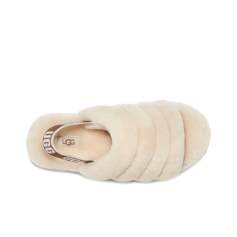 UGG Fluff Yeah Slides White Women's-3