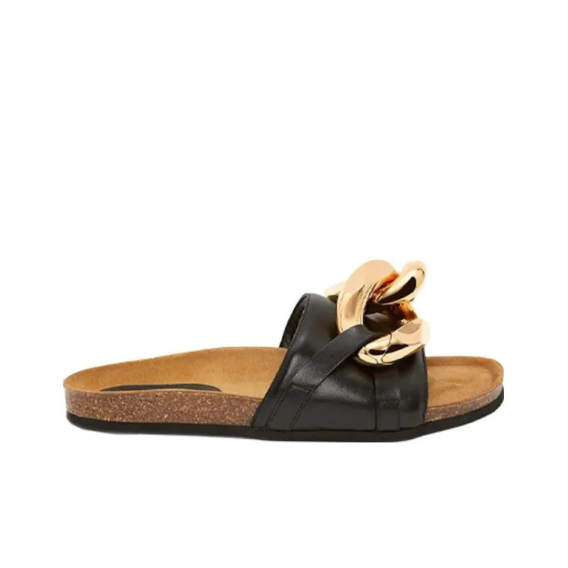 JW Anderson Chain-detail Leather Slides-1