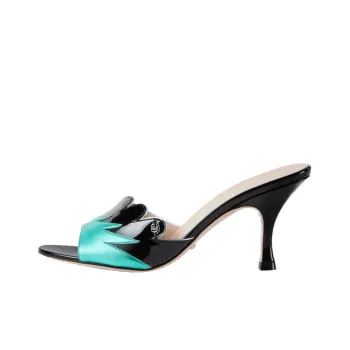 GUCCI Rubber Sole Slide Slippers Women's Black Green