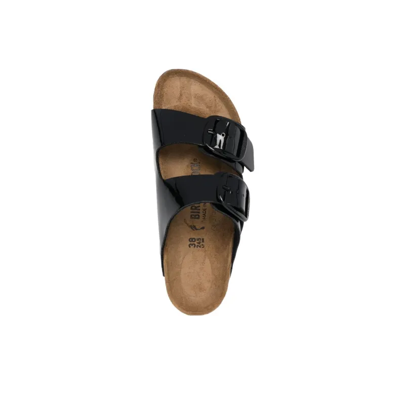 Birkenstock Arizona Big Buckle Slide Slippers Women's Black Brown-2
