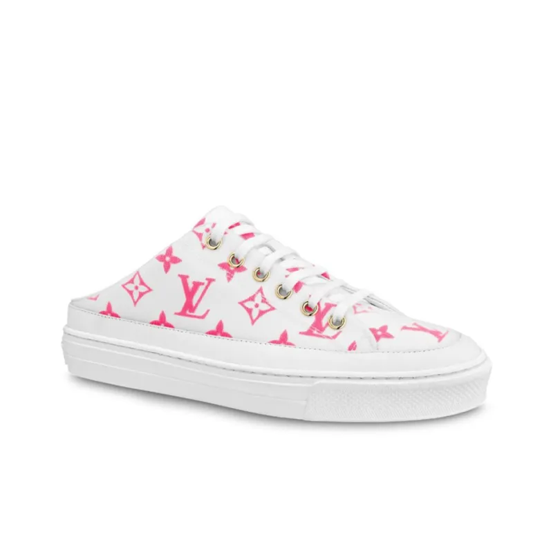 LOUIS VUITTON Stellar Closed Toe Slippers Women's Red White-1