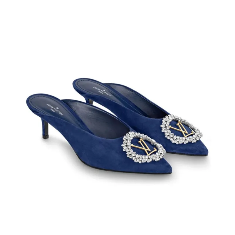 LOUIS VUITTON Madeleine Abrasion Resistant Closed Toe Slippers Women's Blue-2
