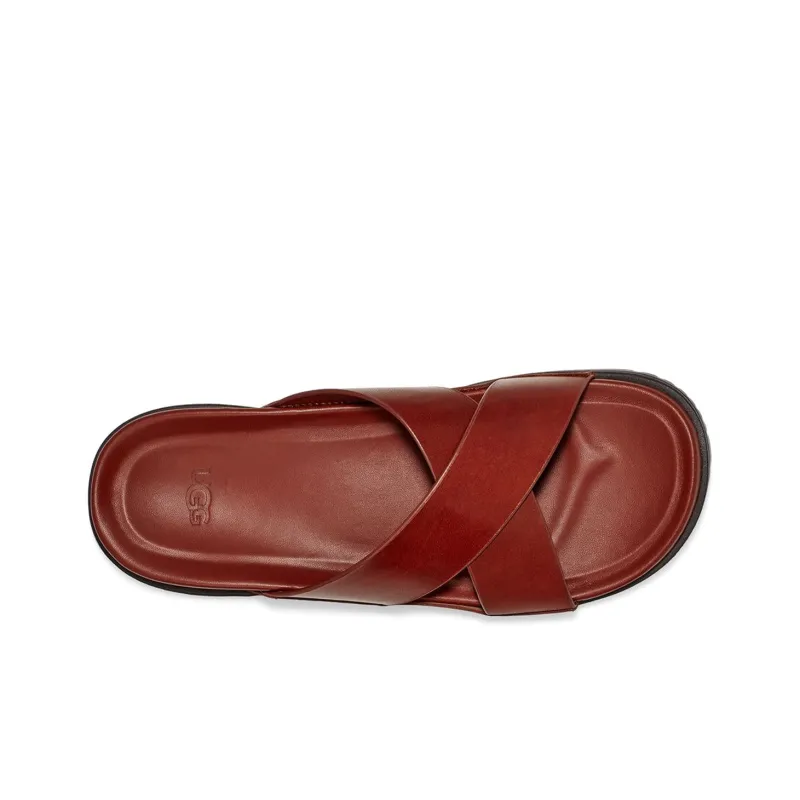 UGG Rubber Sole Slide Slippers Men's Red Brown-3