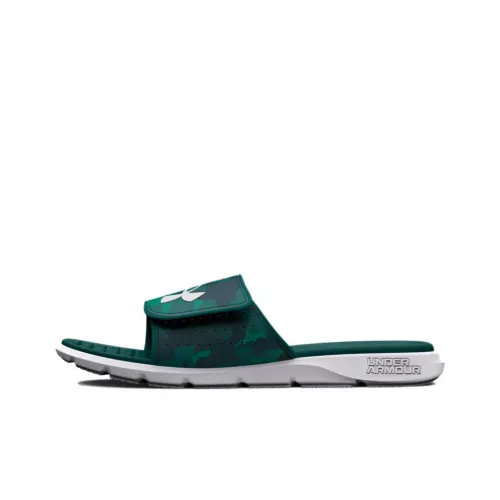 Under Armour UA Ignite Pro Graphic Strap Slides Sports Slippers Men's Green White