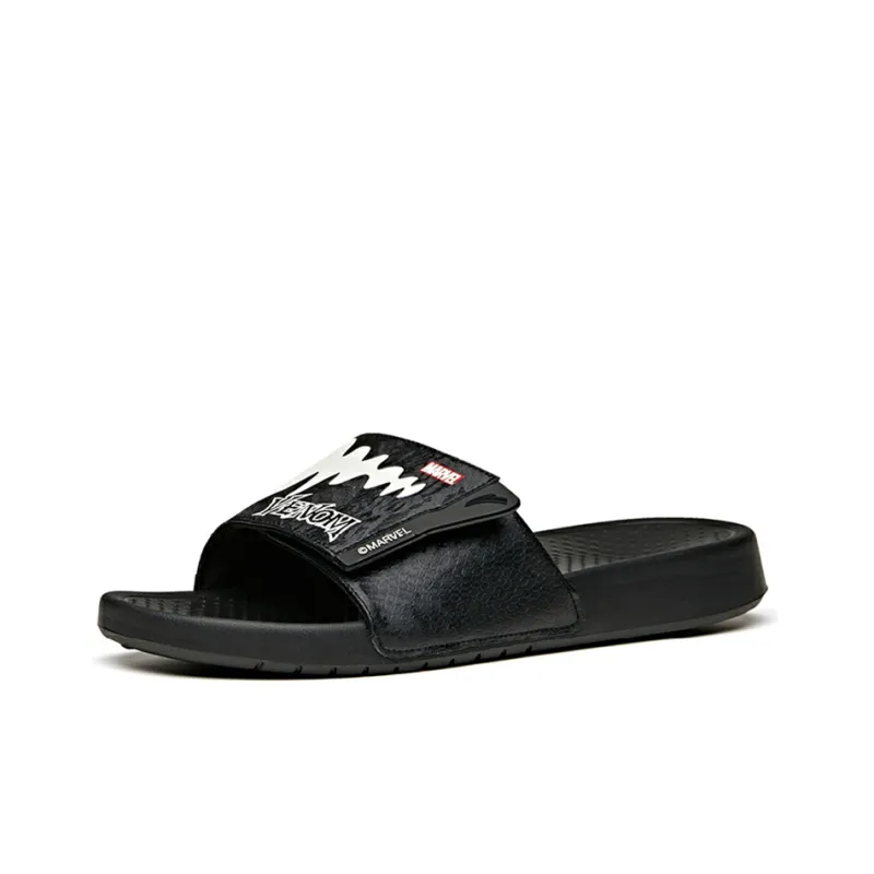 MARVEL x Anta Life Collection Quiet Slide Slippers Men's Black White-1