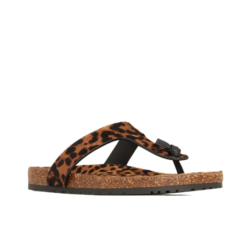 SAINT LAURENT Rubber Sole Slip Resistant Flip Flops Men's Leopard Print-2