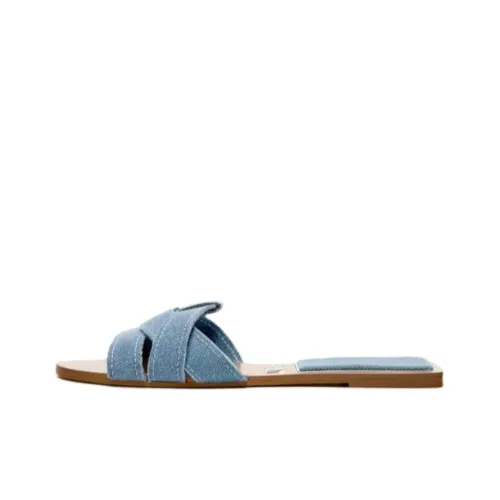 ZARA Slide Slippers Women's Blue