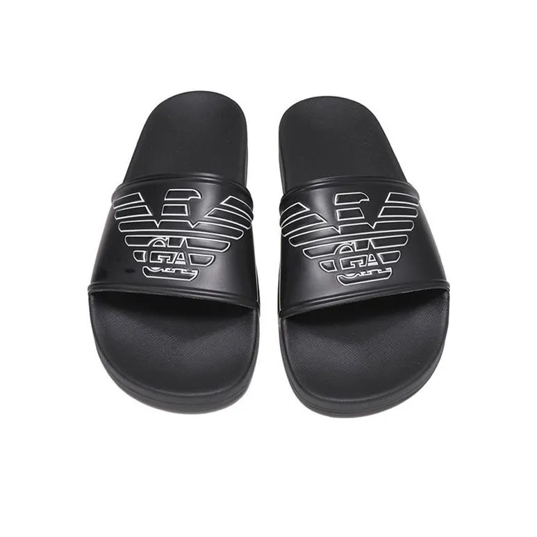 EMPORIO ARMANI Abrasion Resistant Slide Slippers Men's Black-3